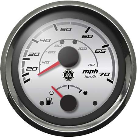 Analog Combo Gauge - Speed 70/Fuel - Chrome Bezel/Silver Face product image