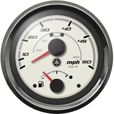 Analog Combo Gauge - Speed 50/Fuel - Chrome Bezel/White Face product image
